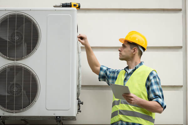 Professional installation & repair of a central heat pump.