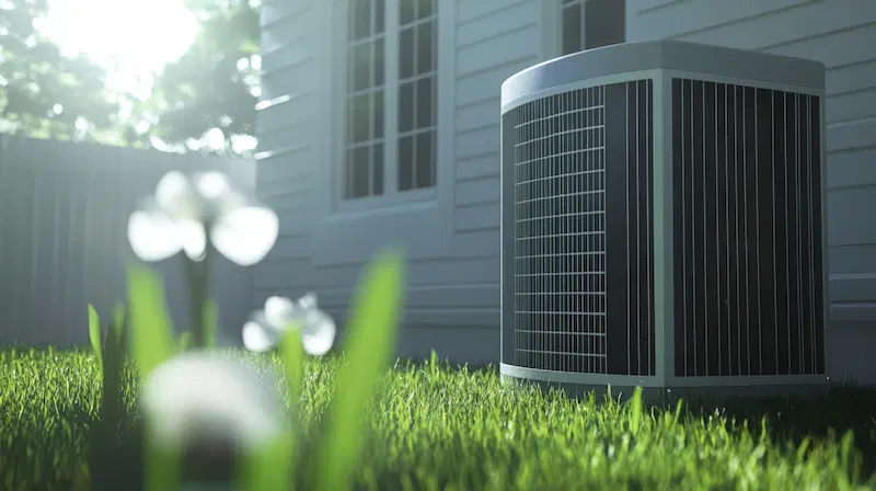 Efficient air-source heat pump installation in spring