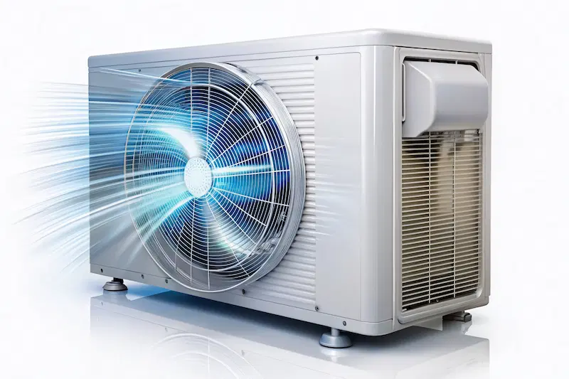 Energy-efficient heat pump in a modern home