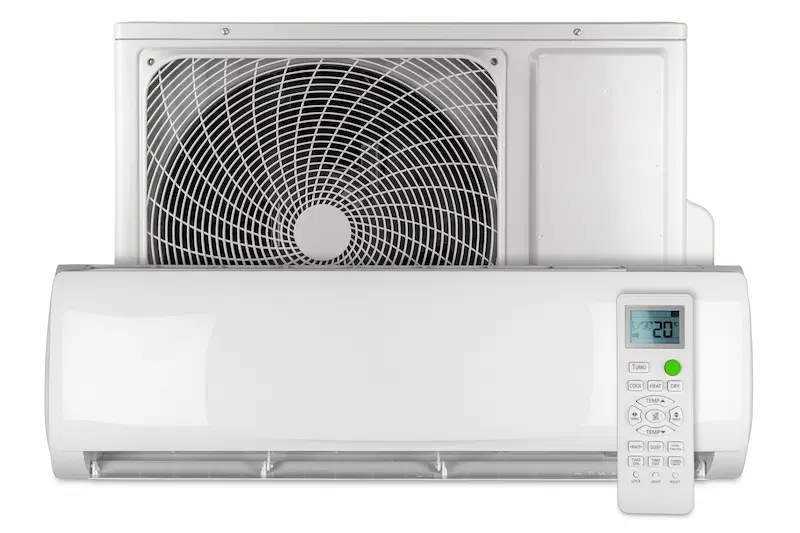 Mini-split heat pump system with indoor and outdoor unit