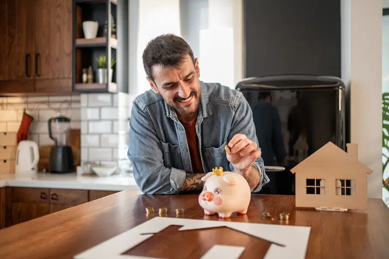 Homeowner saving money from lower energy bills and government rebates
